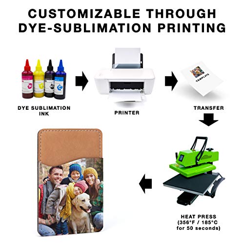Sublimation Blanks Phone Wallet - PU Leather Card Holder for Back of Phone Stick on iPhone Android HTV Friendly DIY Blanks for Vinyl Projects (White PU Leather)