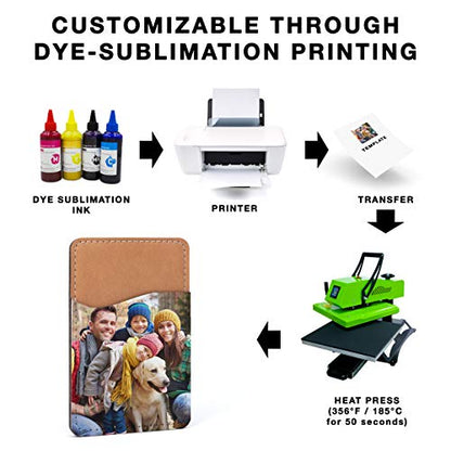 Sublimation Blanks Phone Wallet - PU Leather Card Holder for Back of Phone Stick on iPhone Android HTV Friendly DIY Blanks for Vinyl Projects (White PU Leather)