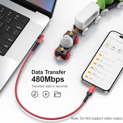 60W Short USB C to USB C Cable(1FT,3Pack),Right Angle USB C Charging Cable - color: Red, size: 1FT+1FT+1FT