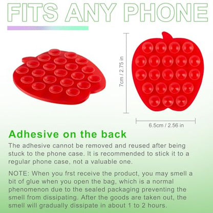 CIEO SuctionPhone Grip, Strong Silicone Suction,Strawberry Sticky Grip,Suitable for Selfies and Videos on Mirrors, Bathrooms and Smooth Surfaces, Compatible with iPhone (Apple Black) - color: Apple Black