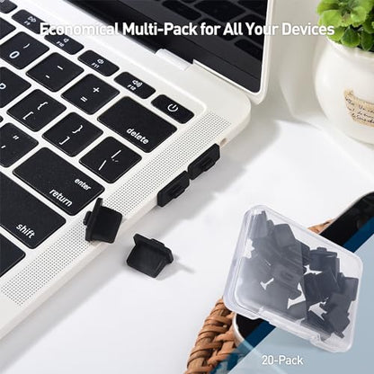 Cable Matters 20-Pack USB Port Covers, USB Dust Plug, Black - style: USB-A