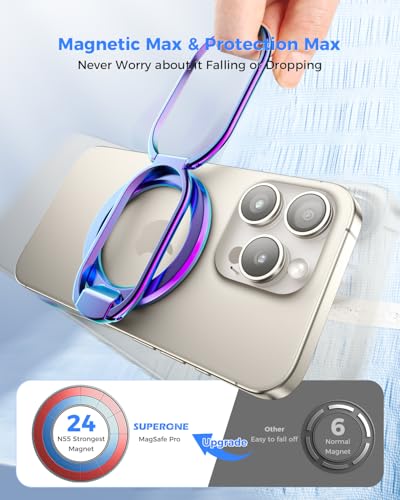 SUPERONE Mag Safe Phone Stand, Adjustable Magnetic Phone Grip & Kickstand - color: Colorful