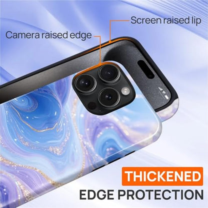 Case for iPhone 15 Pro, Shockproof Hybrid Protective Phone Case, Dual-Layer Drop Protection Anti-Scratch, Blue Purple Fluid - color: Blue Purple Fluid, size: iPhone 15 Pro