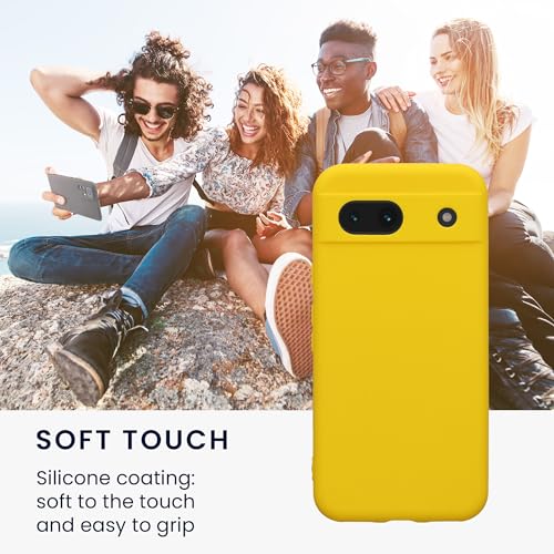 kwmobile Case Compatible with Google Pixel 8a Case - Protective Slim TPU Phone Cover - Soft Matte Finish - Radiant Yellow - color: Radiant Yellow