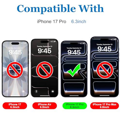 Mothca 2 Pack Matte Glass Full Coverage Screen Protector for iPhone 17 Pro 6.3-inch, Anti-Glare Anti-Fingerprint Black Edge Tempered Glass with Easy Installation Tool, Smooth as Silk - size: iPhone 17 Pro-6.3 Inch