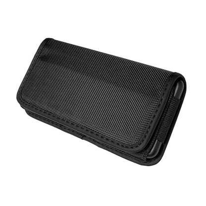 Nylon Cellphone Holster for iPhone 12/13/14/15/16 Pro Max/Plus, Samsung Galaxy A04S A13 A14 A15 A16 S23 S24 S25 Plus, Horizontal Case Canvas Card Slot Pouch with Belt Clip/Loops, Black - size: Medium