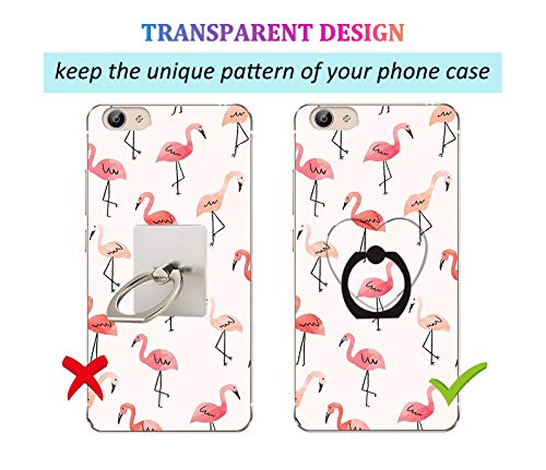 Transparent Heart Cell Phone Ring Holder Kickstand,360 Rotation Clear Heart Cell Phone Finger Ring Grip Stand for Phones,Pad