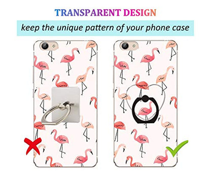 Transparent Heart Cell Phone Ring Holder Kickstand,360 Rotation Clear Heart Cell Phone Finger Ring Grip Stand for Phones,Pad