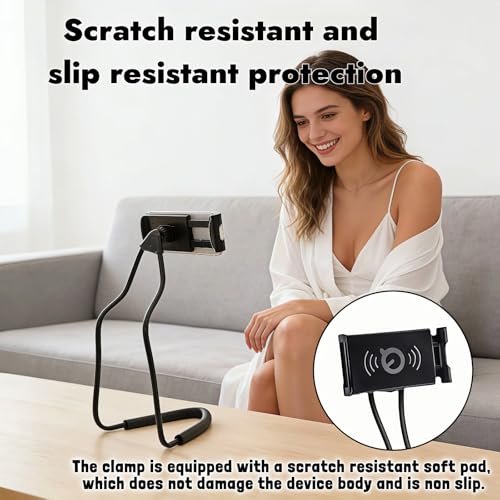 Lazy Phone Holder, 27.6" Flexible Arm Phone Mount, Black