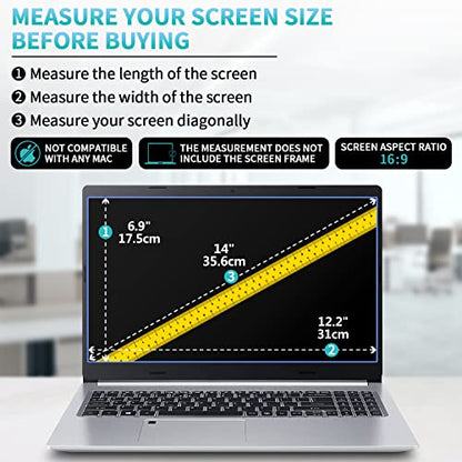 F FORITO 2 Pack 14 inch 16:9 Anti Glare Matte Laptop Screen Protector, Anti Scratch Anti Fingerprint Screen Filter Compatible with 14" Laptops with 16:9 Aspect Ratio (12.2" L x 6.9" W)