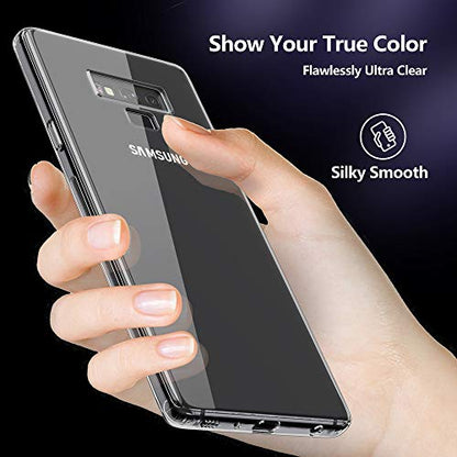 Galaxy Note 9 Clear Case,Slim Thin Soft Flexible TPU Rubber Gel Skin Silicone Lightweight Anti-Scratch Shockproof Protective Cases Cover for Samsung Galaxy Note 9,Crystal Clear - color: Crystal Clear