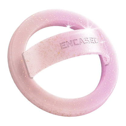 Encased Magnetic Phone Grip Holder Thin Silicone Finger Loop Ring Compatible with iPhone (Pink Sparkle) - color: Gradient Pink Sparkle