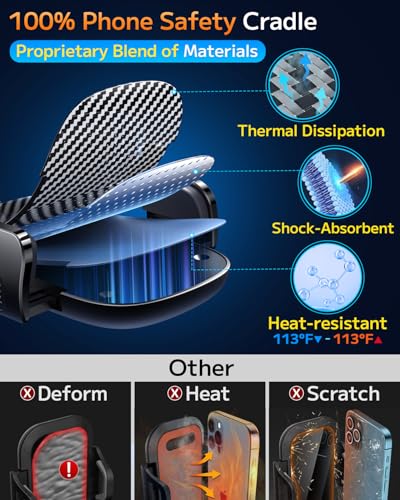 Qifutan Phone Holders for Your Car with Military-Grade Suction Phone Stand for Car [Super Stable] Automobile Car Mount for iPhone Universal Car Dashboard Windshield Mount Fit iPhone Smartphones - color: Dark black