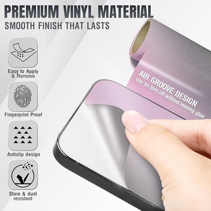 2Pcs Skin Wrap Compatible for iPhone 15 Pro – Slim Decal Vinyl Protective Film for Sides & Back – Sleek Fit, Premium Look – Compatible with All iPhone 15 Pro Cases - Nardo Gray - color: Nardo Gray