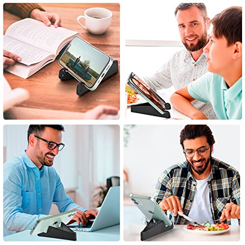 Kemoxan 8 Pack Portable Cell Phone Stand for Desk, Colourful Pocket Smartphone Kickstand, V Small Phone Travel Mount 【0.4" Slot Width】 Compatible with Universal iPhone IPads Android Kindle - color: 8 pack