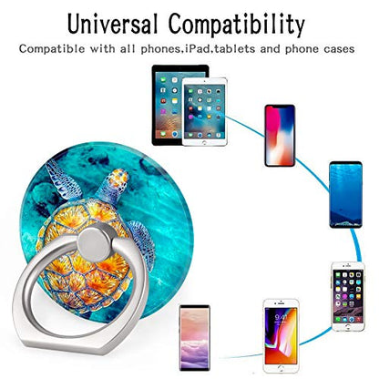 4-Pack Phone Ring Holder 360 Rotation Finger Stand Grip Kickstand for Smartphones and Tablets (Turtle)