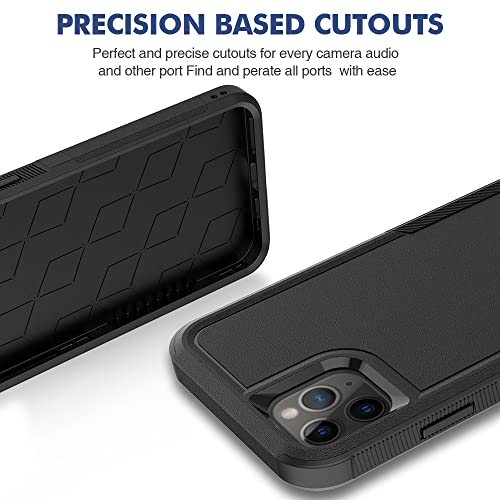Heavy‑Duty Rugged Anti‑Drop Shockproof Protective Phone Case for iPhone 11 Pro Max, Durable Protective Shell, Black - color: Black, size: iPhone 11 Pro Max