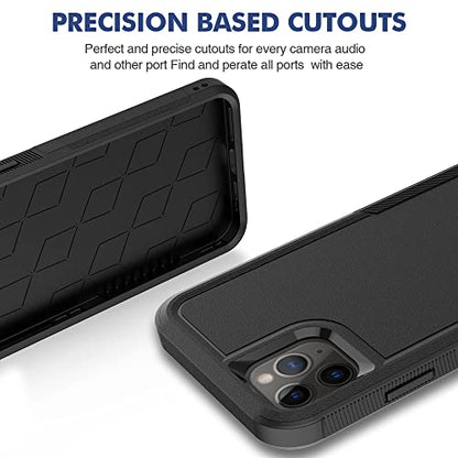 Heavy‑Duty Rugged Anti‑Drop Shockproof Protective Phone Case for iPhone 11 Pro Max, Durable Protective Shell, Black - color: Black, size: iPhone 11 Pro Max