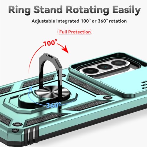 for Samsung Galaxy A36 5G Case with Slide Camera Cover HD Screen Protector [Military Grade 16ft. Drop Tested] Magnetic Ring Holder Kickstand Protective Phone Case for Galaxy A36 5G 2025, Dark Green - color: Dark Green w/ Slide Camera 2nd gen. Military Gra