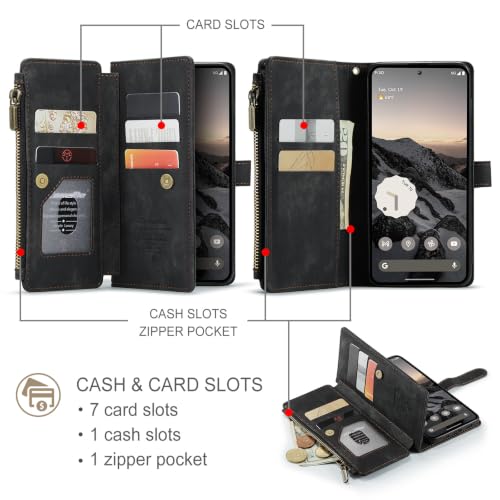 Google Pixel 11/Pixel 11 Pro 5G Wallet Case with Card Holder,Black - color: Black, size: Pixel 11/11 Pro 6.3 Inch