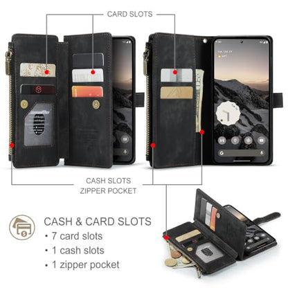Google Pixel 11/Pixel 11 Pro 5G Wallet Case with Card Holder,Black - color: Black, size: Pixel 11/11 Pro 6.3 Inch