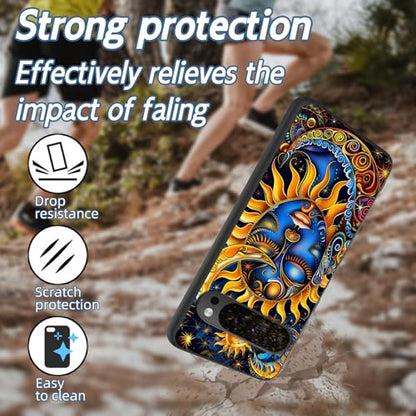 for Google Pixel 9 Pro XL Phone Case, TPU Shockproof Full Body Protection 6.8" Sun Moon Stars Cover for Pixel 9 Pro XL, Lightweight Compatible Wireless Charging, Screen Protector Film - color: Sun Moon Stars