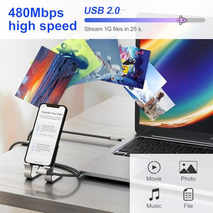 90 Degree USB C to Lightning Cable with 180°Rotating Head - 6.6FT PD Fast Charger Type C to Lightning Right Angle Swivel Cable, MFi Certified Apple Carplay Cable for iPhone 14 13 12 11 X Xs Pro, iPad