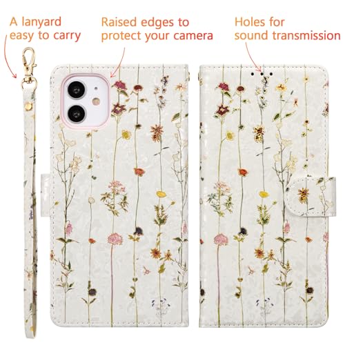 UEEBAI Wallet Case for iPhone 12/iPhone 12 Pro 6.1 inch, PU Leather Case Kickstand RFID Blocking Flip Case Card Slots Wrist Strap Relief Engraved Pattern Magnetic Closure Flower Folio Case, Vine - color: Vine, size: iPhone 12/iPhone 12 Pro 6.1 inch