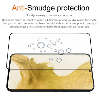 [2+2Pack] Tempered Glass Screen Protector for Samsung Galaxy S22+ and Camera Lens Protector Fingerprint Unlock Full Coverage HD Clear Bubble Free 9H Compatible with Galaxy S22 Plus - color: Samsung Galaxy S22+ (6.6 inch)