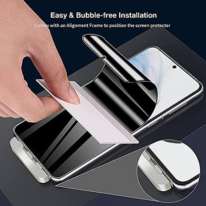 2+2 Pack for Samsung Galaxy S25 FE Screen Protector Privacy Film [Not Glass] With Camera Lens Protector, Fingerprint Unlock, Anti-Spy Flexible,Full Coverage，Anti-Scratch Shock-Resistant - size: S25 FE