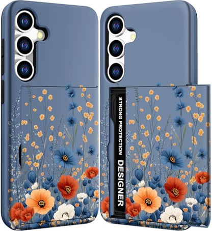 for Samsung Galaxy S24 / S25 Case - Blue Flowers Deco - color: Blue Flowers Deco