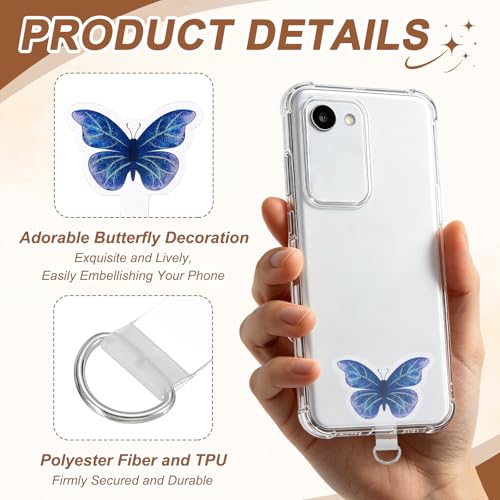 uxcell Phone Tether Tab Universal Butterfly - color: Blue