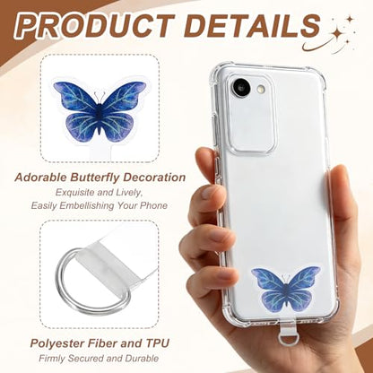 uxcell Phone Tether Tab Universal Butterfly - color: Blue