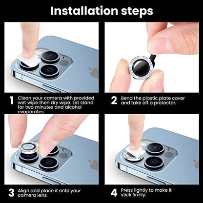 Tensea Bling Camera Lens Protector for iPhone 13 Pro/iPhone 13 Pro Max - color: Sierra Blue Diamond
