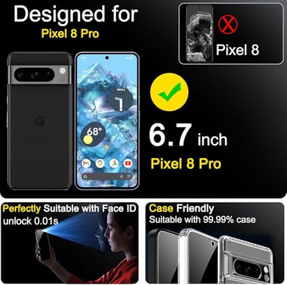 Ferilinso Privacy Screen Protector for Google Pixel 8 Pro, Tempered Glass - size: Google Pixel 8 Pro 6.7 INCH