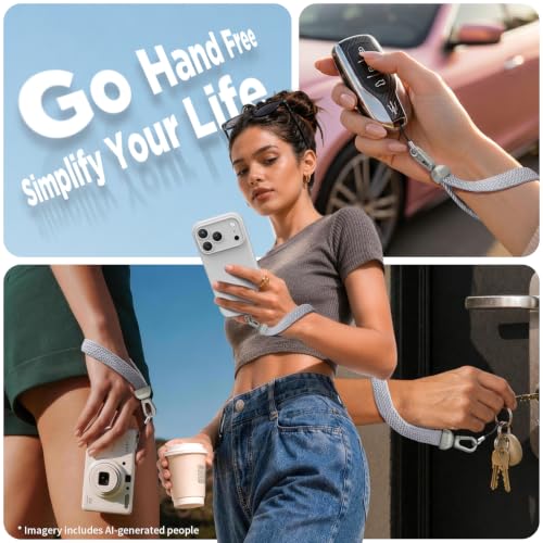 SURPHY Elastic Phone Wrist Strap, Phone Lanyard, Key Chain Lanyards - color: Gray