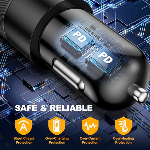 USB C Car Charger 40W,OKRAY Dual USB Type C PD3.0 Fast Charging Car Charger - size: 3 Pack
