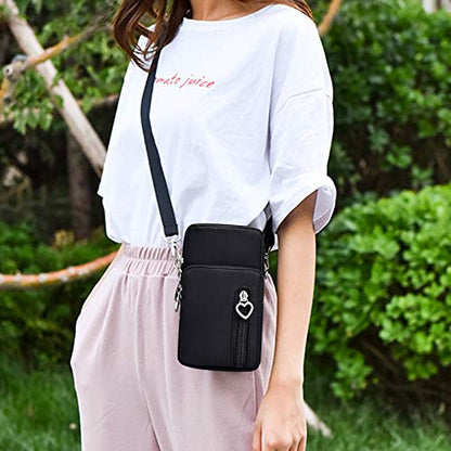 BIAOTIE Lightweight Small Crossbody bags Cell Phone Purses Travel Pouch Shoulder Bag for Women - color: Black