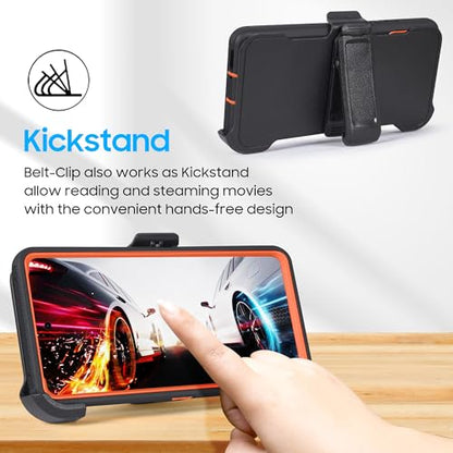Compatible for Samsung S26 Ultra Rugged Case with Belt Clip Holster & Built-in Screen Protector, Heavy-Duty Full-Body Shockproof Cover, Military-Grade Protective Case (Camo) - color: Camo