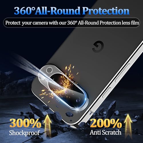 3 Pack Tempered Glass Camera Lens Protector for Google Pixel 9 Pro - size: Google Pixel 9 Pro