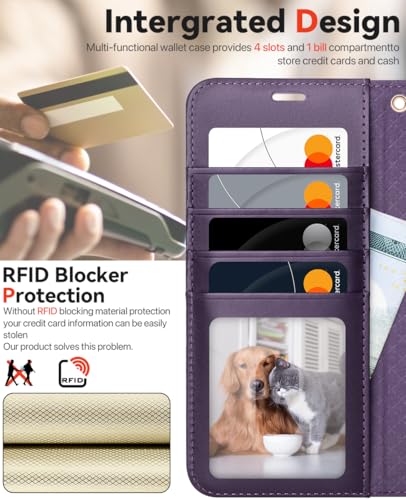 OCASE for Samsung Galaxy S25+ Plus Detachable Wallet Case, Dark Purple | 2-in-1, Card Holder, RFID Blocking, Stand, Wrist Strap, Shockproof, Wireless Charging, Magnetic, PU Leather Flip Phone Cover - color: Dark Pruple, size: Samsung Galaxy S25 Plus