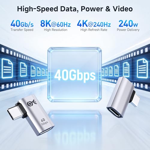 Cable Matters 2-Pack 40Gbps Flat Right Angle USB C Adapter - style: Flat Right Angle