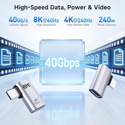 Cable Matters 2-Pack 40Gbps Flat Right Angle USB C Adapter - style: Flat Right Angle