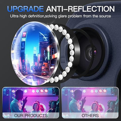 Suoman for iPhone 17 Pro/Pro Max Camera Lens Protector-Black - color: Diamonds-Black