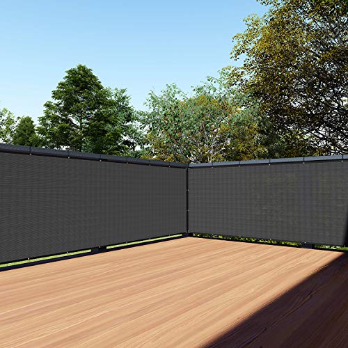 TANG 3' x 25' Balcony Privacy Screen Fence for Apartment Deck Railing, 200GSM Heavy Duty Block Outdoor Privacy Fencing Cover for Patio Porch Backyard Screens, Black