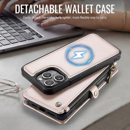 for iPhone 14 Pro Max - Phone Case Wallet Magnetic, Champagne Gold - color: Champagne Gold, size: iPhone 14 Pro Max