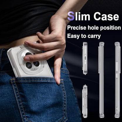 Case for Honor Magic 6 Pro 5G, Military Grade Drop Protection Phone Case, Yellowing Resistant, Anti-Scratch Hard PC Back, Shockproof Hard Ultra-Thin Protective Cover, Clear - size: Honor Magic 6 Pro