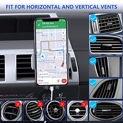 Miracase Upgraded-2nd Generation Universal Phone Holders for Your Car, Hands Free Air Vent Car Phone Holder Mount Compatible with iPhone 16/15/14/13/12/11 Series and All Phones - style: Silver