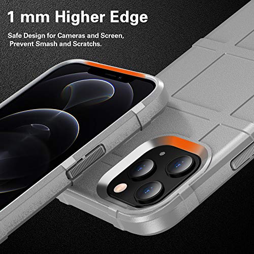 Rugged Shield TPU Thick Solid Armor Tactical Protective Case Compatible with iPhone 12 Pro Max (6.7 inches) - Concrete Grey - color: Concrete Grey, size: iPhone 12 Pro Max