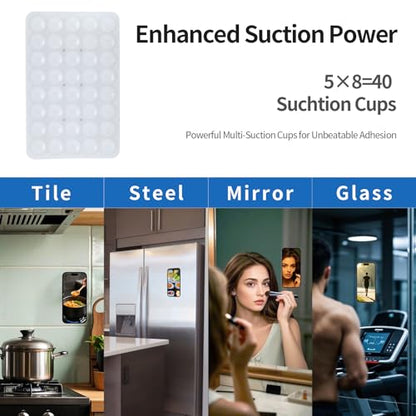 Silicone Suction Phone Case Adhesive Mount, Hands-Free Strong Grip Holder for Selfies, Silicon Adhesive Stand Sticky for Cell Phone (Clear) - color: Clear